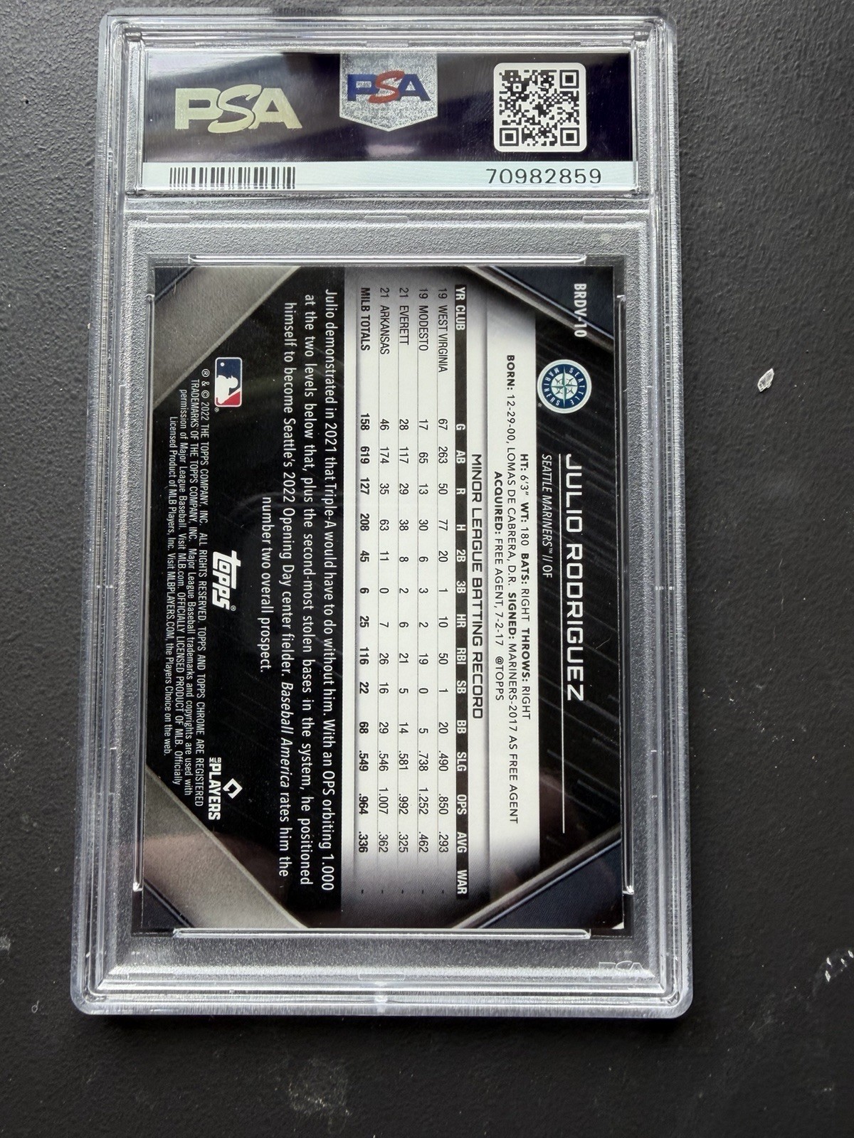 2022 Topps Chrome Black - Rookie Design Variations Julio Rodriguez #BRDV-10 (RC) view 2
