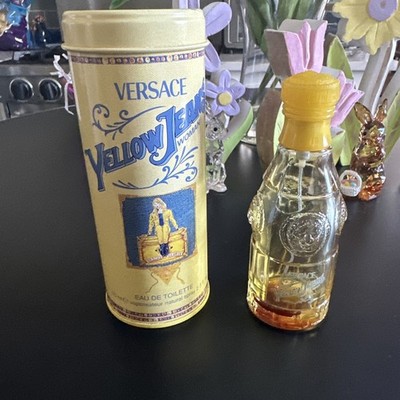 Versace Yellow Jeans Vintage Metal Container And Perfume Bottle