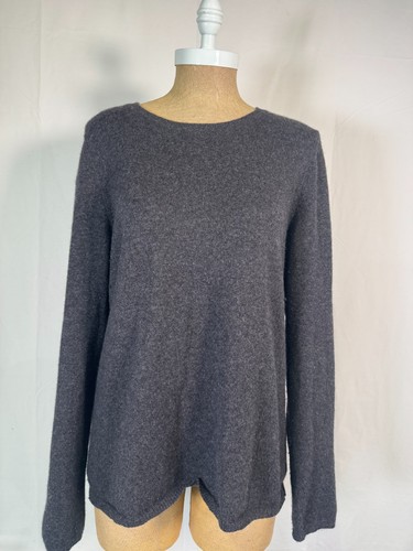 Lord & Taylor Dark Gray 100 % Luxurious Cashmere Crew Neck Sweater Women's Sz XL - Picture 5 of 10
