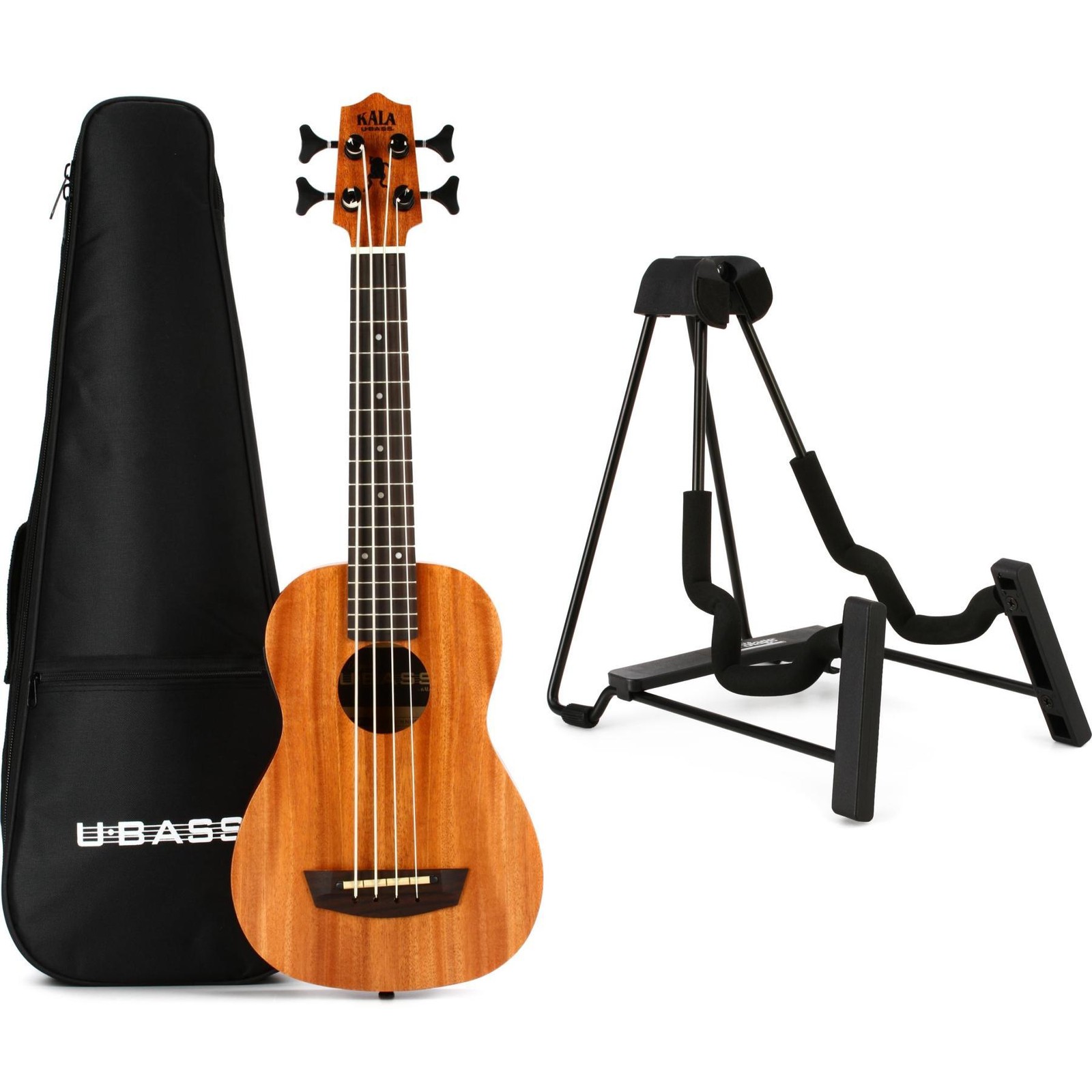 Акустико-электрическая бас-гитара Kala Wanderer U-Bass с подставкой - Натуральный атлас 43090₽
