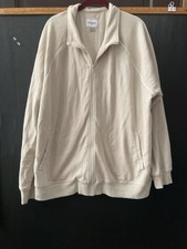 Goodfellow  Co Men's Hoodie Full Zip Sweatshirt Beige Cotton Blend Size XXL