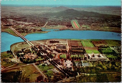 Canberra Australian Capital Lake Burley Griffin Aerial Continental Postcard B222