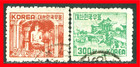 Korea Postage Stamps Scott 186A & 186B, Used!! K322 — photo 2