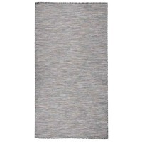 Outdoor-Teppich Flachgewebe 80X150 Cm Braun Und Blau