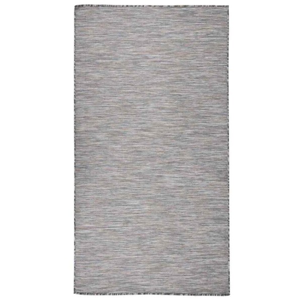 Outdoor-Teppich Flachgewebe 80X150 Cm Braun Und Blau-image