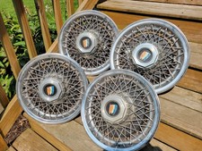Vintage Lot Of 4 Buick Lesabre 15 Wire Spokes Hubcaps Used Vintage Lot Of 4 Buick Lesabre 15 Wire Spokes Hubcaps Used