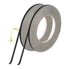2Pcs Acetate Roll Cloth Adhesive Tape, 0.2in x 98ft Black Electrical Tape