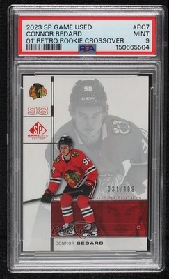 2023 Upper Deck SP Game Used Edition /499 Connor Bedard #RC-7 PSA 9 MINT RC 00em