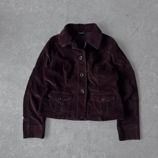 Vintage Burgundy Corduroy Cropped Jacket
