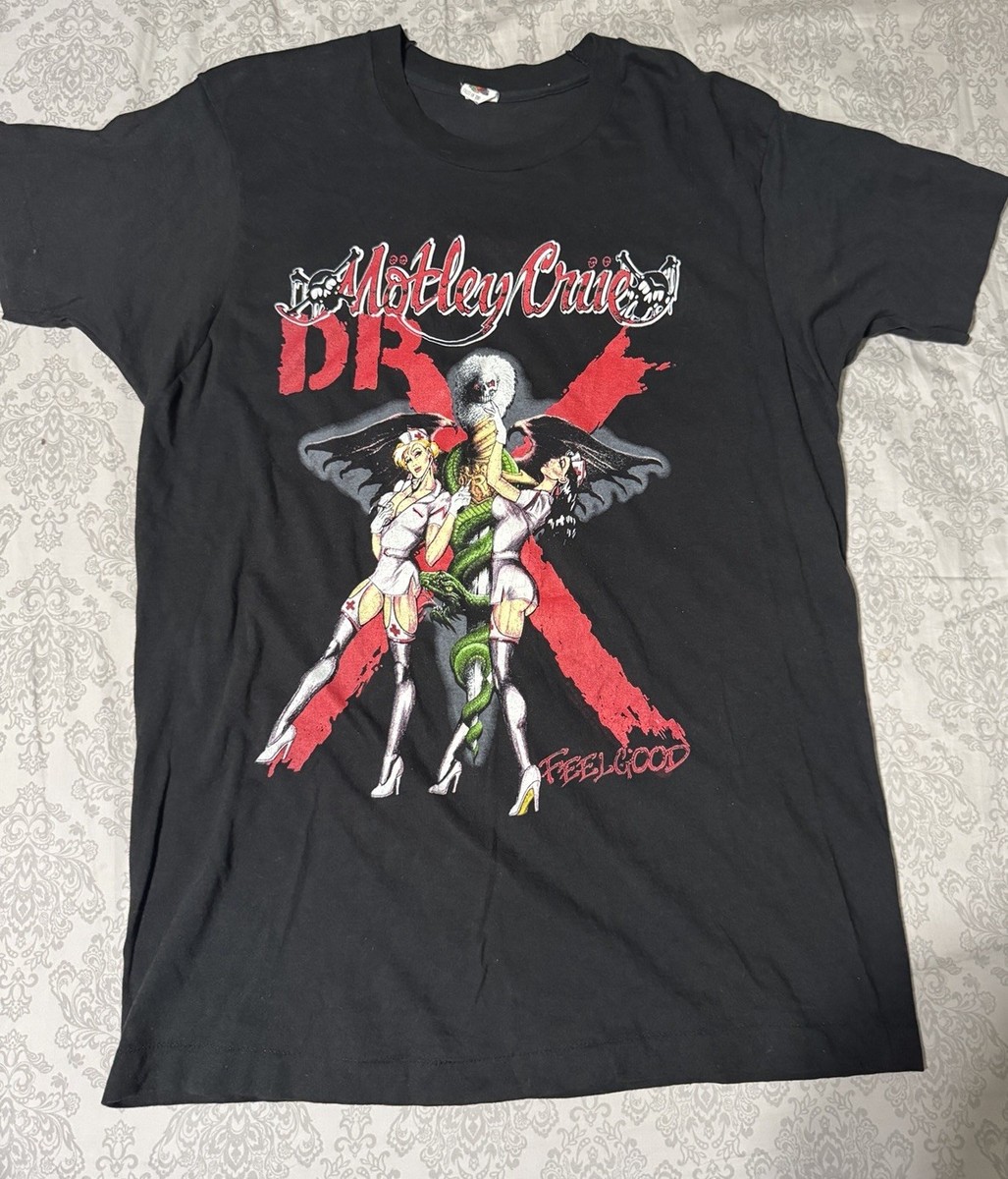 Motley Crue Dr Feelgood 1989 Vintage T Shirt XL Fruit of Loom Tag 