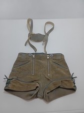 Kurze DDR Kinder Lederhose Doppelzipp 60er Vintage speckig #2