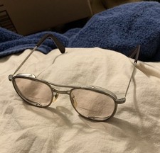 40s American Optical AO Unique Model Punched Steel Rim Aviator Sunglasses - S