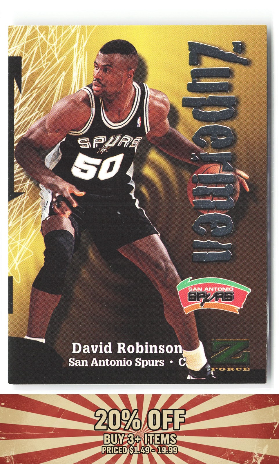 1997-98 SkyBox Z-Force #203 David Robinson San Antonio Spurs