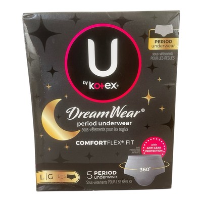 U by Kotex DreamWear Period Underwear Women Size Large 5 Count Sealed