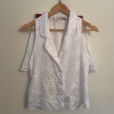 Vintage Victoria's Secret White Paisley Floral Two Pc Tank Top Shorts Set Small