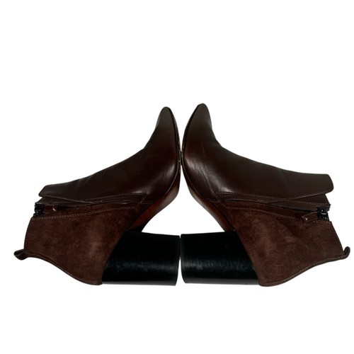 Disfraz National Mujer Talla 37 EUR Marrón Cuero Cremallera Hebilla Botines - Imagen 10 de 14