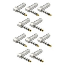 10PCS 1/4 TS Right Angle Mono Phone Plug For Universal 6.35mm Compatibility