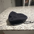 Black Military-Style Beret Hat with Embroidered Crest Insignia Patch — photo 2