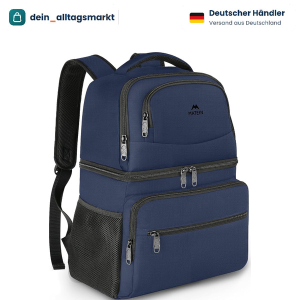 KüHlrucksack 34L Auslaufsicher Doppelte Schicht Thermo Grau FüR Picknick Camping-image