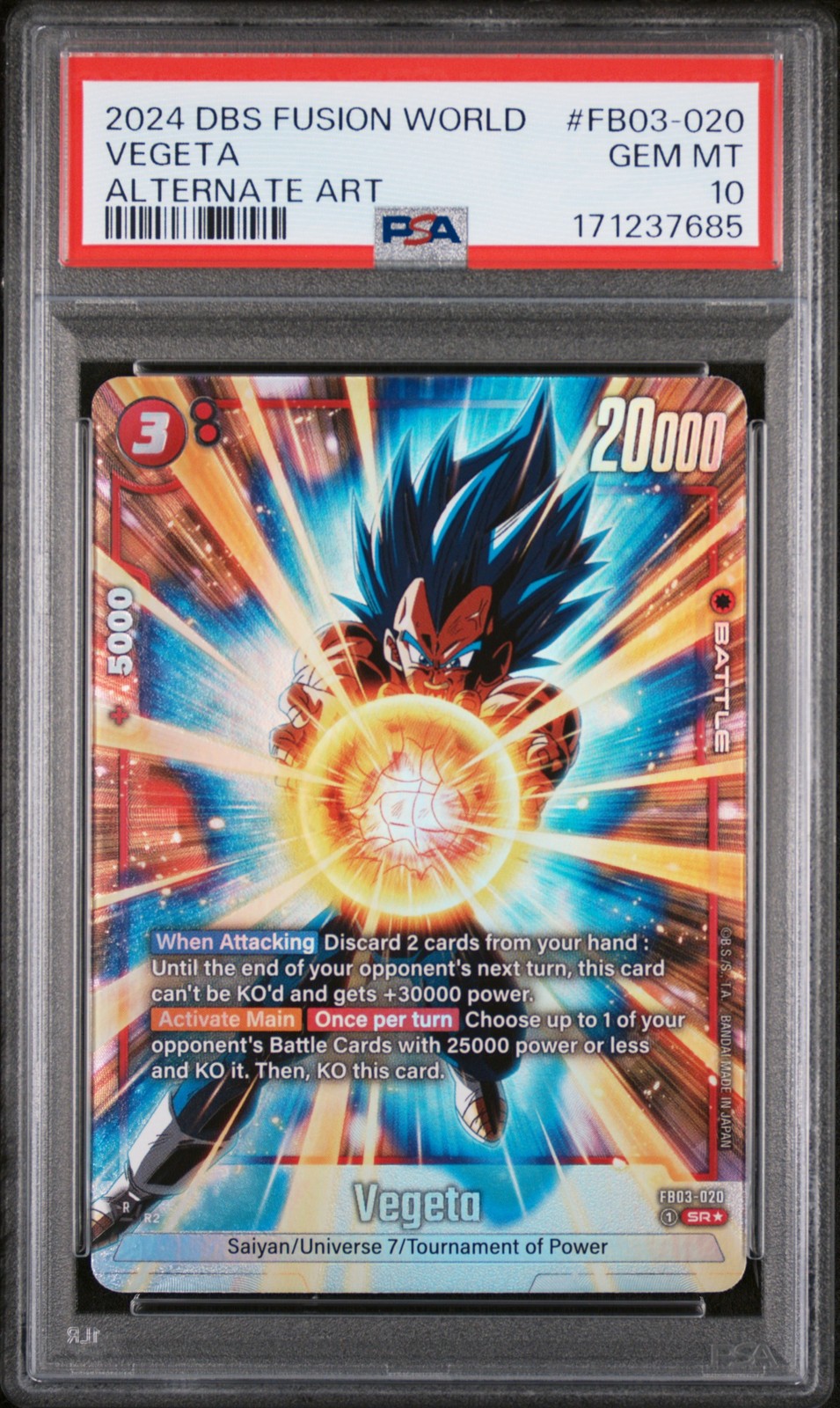 2024 DRAGON BALL SUPER CARD GAME FUSION WORLD RAGING ROAR VEGETA PSA 10