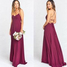 Show Me Your Mumu Godshaw Goddess Gown Merlot Chiffon Small Guest Bridesmaid