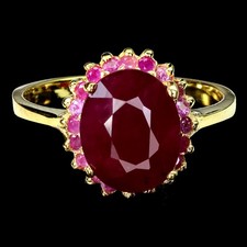 925 Sterling Silver Ring Oval Ruby 10x8mm Natural Gemstone Jewelry Size 9