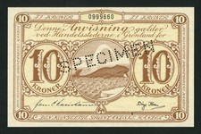 GREENLAND   10 Kroner, 1953-1967  UNC  P19s2  SPECIMEN