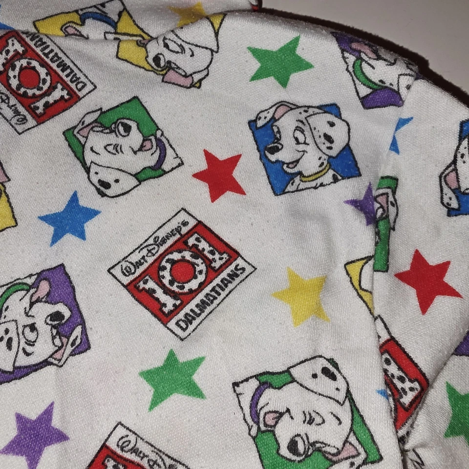 101 DALMATIONS DISNEY Vtg 90s 4T AOP L/S Puppies Turtleneck Shirt Single Stitch  - Image 3 of 4