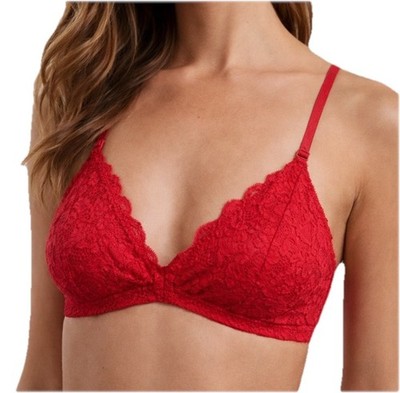 NWT Cosabella Never Say Never Tie Me Up Triangle Bralette Rossette/Rosse Small