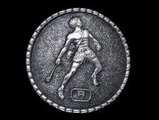 TG03116 NOS VINTAGE 1979 RACHELLE AGRICULTURE COMPANY PEWTER BELT BUCKLE