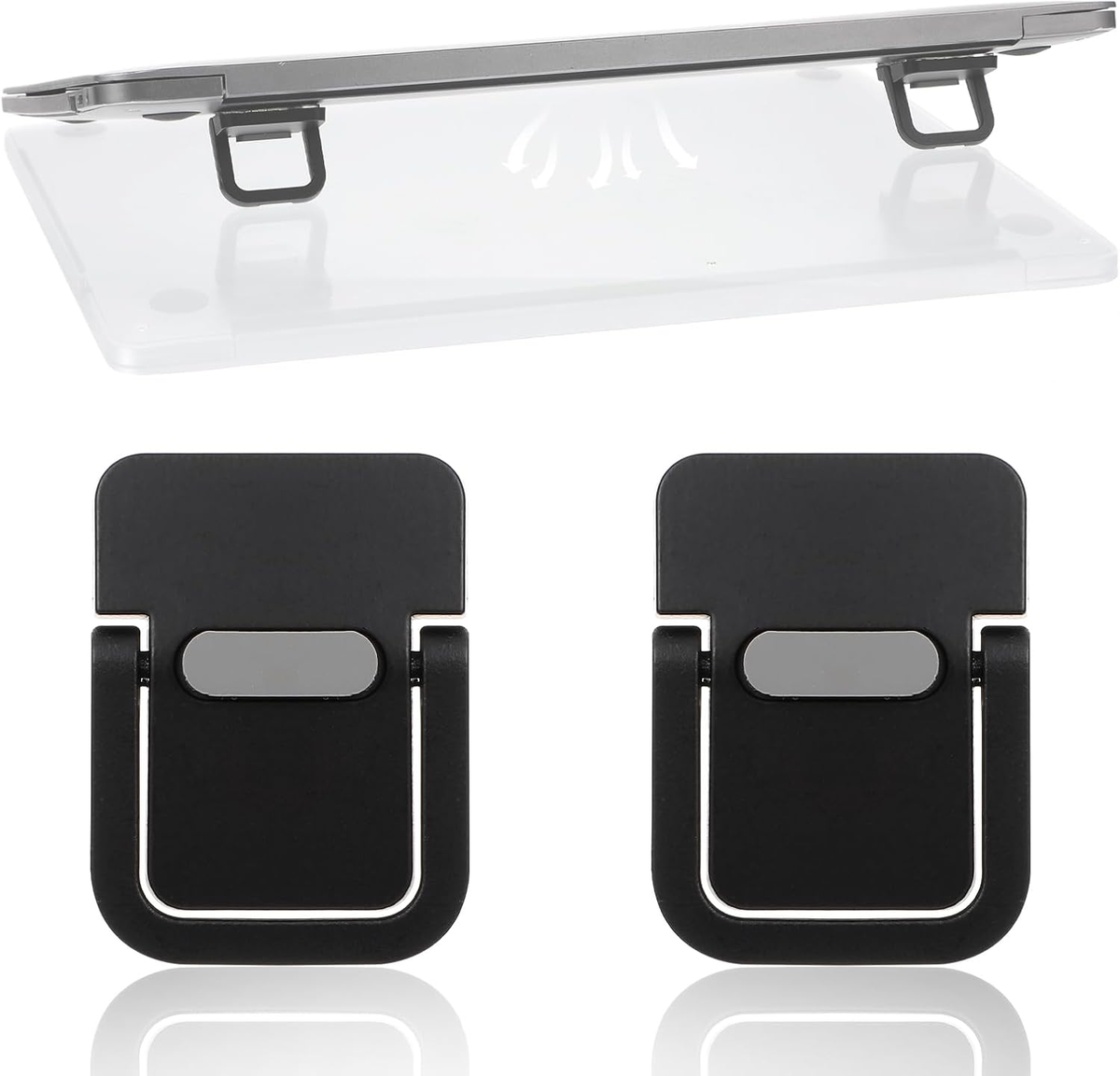 2 Supporti Pieghevoli Per Tastiera E Laptop – Mini Riser Regolabile In Lega Di Zinco, Antiscivolo E Ultracompatto