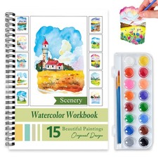 Watercolor Workbooks for Adults Beginners  Teens, 16 with palette, Scenery
