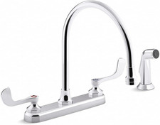Kohler 1.8 GPM Gooseneck Kitchen Faucet with Sidespray and Wristblade Handles