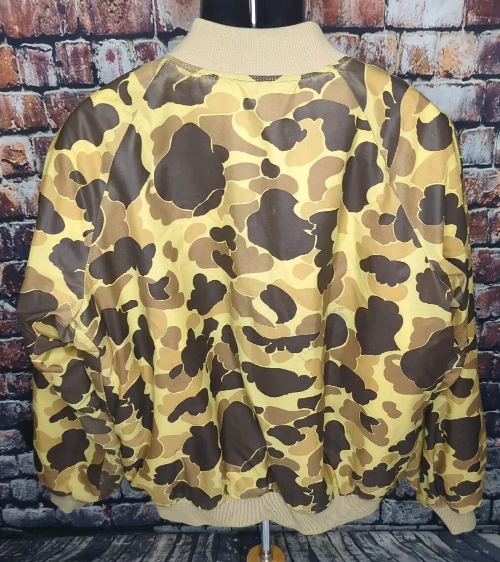 Vintage 80s Columbia Bomber Jacket Duck Hunting Frog Camo Men X