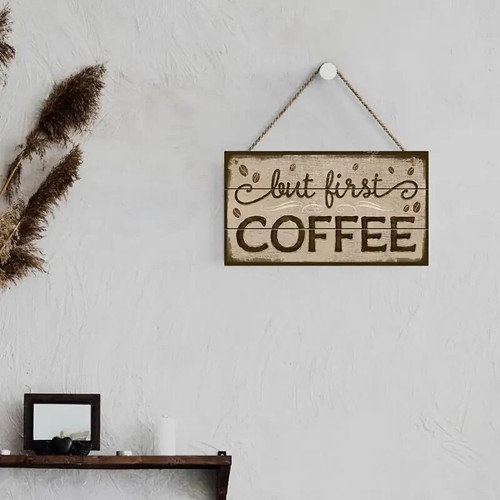 But First Coffee Wood Sign Rustic Country Kitchen Cabin FarmHouse WS003 - Picture 3 of 3