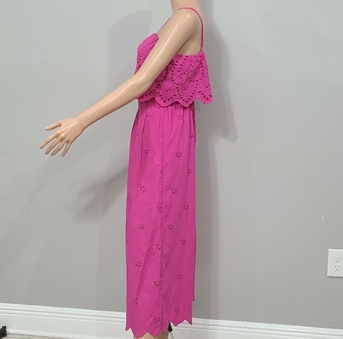 Harper heritage romper magenta pink Wide Leg Full Eyelet Floral Women's Size M - Picture 6 of 12