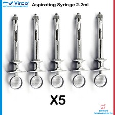 NEW Dentaire Aspirant Cartouche Seringues 2.2ml Matériel D'Anesthésie Un Anneau