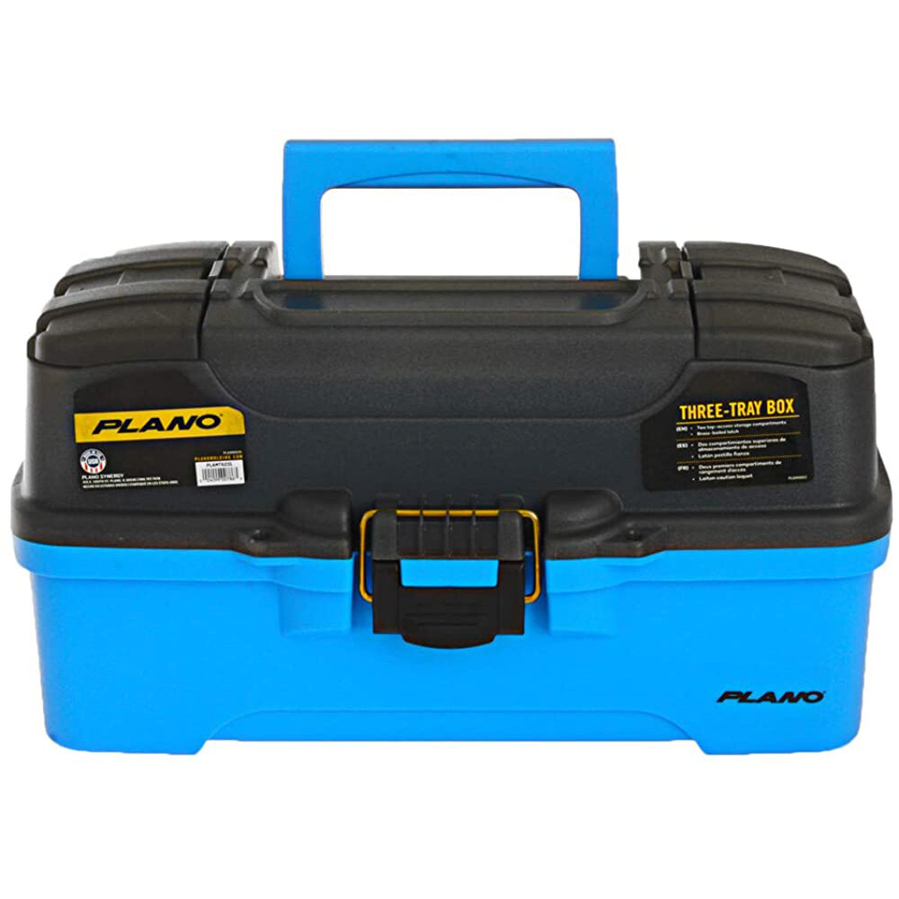 Plano 3-Tray Tackle Box w/Dual Top Access Smoke Bright Blue