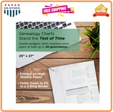 15 Generation Pedigree Chart | 10 Pack | Blank Genealogy Forms for Family His...