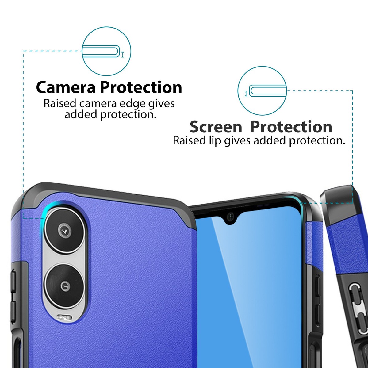 Cricket Icon 6 Case Hybrid Phone Case + Tempered Glass For Cricket Icon 6 SL219C Dual Layer, Shockproof Cricket Icon 6 Phone Case Cricket Icon 6 Case Hybrid Phone Case + Tempered Glass For Cricket Icon 6 SL219C Dual Layer, Shockproof Cricket Icon 6 Phone Case