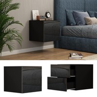 Nachtschrank Sofie 49,6 X 45 Cm, Schwarz Hochglanz, 2 Schubladen Vicco