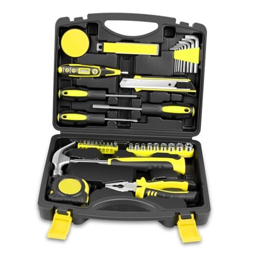 Hand Tool Kit Set General Repair Household Universal Home Tool 46 Pcs Yellow