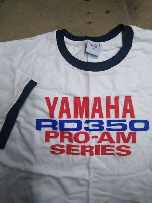 T-shirt Yamaha RD350LC / RD LC - Motard, Design ProAm Racing - Taille M, Blanc