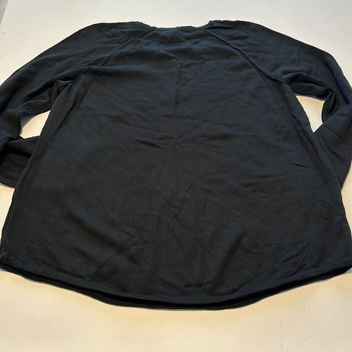 Karen Scott Women's Deep Black Long Sleeve Round Neck Pullover T Shirt Size 0X - Picture 3 of 7