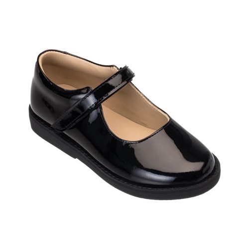 Elephantito Girl's Zoe Mary Jane Flat Sandal 2 Little Kid Patent Black - Picture 3 of 3