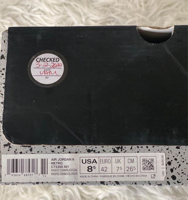 Air Jordan 6 Retro “Washed Denim” Size 8.5 Mens Nike 2019 CT5350