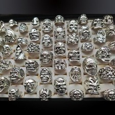 Wholesale 50pcs Lots Gothic Punk Skull Antiqu...