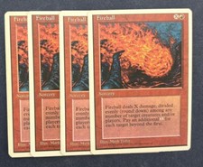 MTG 4X 4TH EDITION FIREBALL NM MAGIC THE GATHERING RED COMMON SORCERY ENGLISH