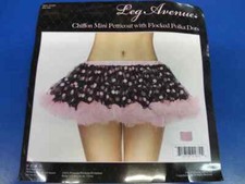 Chiffon Mini Petticoat w/Flocked Polka Dots Halloween Costume Accessory 2 COLORS
