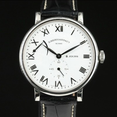 Eberhard & Co Grande Taille 8 Hours Steel Wristwatch 41MM Sapphire Crystal Watch